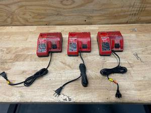 MILWAUKEE  Lot of 3- M12M18 Battery Chargers (48-59-1812)