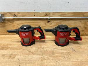 MILWAUKEE Lot of 2- M18 18-Volt Lithium-Ion Cordless Compact Vacuums (Tool-Only)