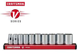 CRAFTSMAN V-Series 10-Piece Metric 14-in Drive 6-point Set Shallow Socket Set (0312246)