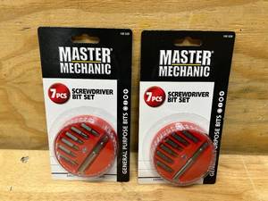 MASTER MECHANIC Lot of 2- 7pc Screwdriver Bit Sets