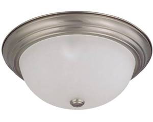 GREEN MATTERS 3-Light Flush-Mount Brushed Nickel Dome Light Fixture