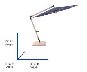ALLEN  ROTH 11-ft Commercial Navy Slide-tilt Offset Patio Umbrella with Base (Retails for $898)