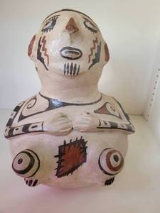 lot 77 image: Hand-Painted Ceramic Effigy Vessel Pottery