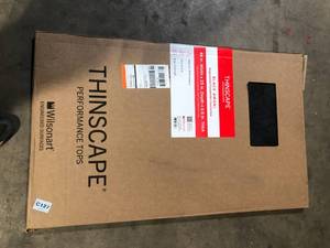 THINSCAPE 4 ft. L x 25 in. D Engineered Composite Countertop in Black Amani with Satin Finish  Customer Returns See Pictures