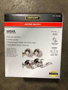 Lot of Defiant Naples Satin Nickel Single Cylinder Project Pack  Customer Returns See Pictures