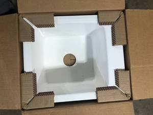 MUSTEE 17 in. x 20 in. Fiberglass Self-Rimming Utility Sink in White Customer Returns See Pictures