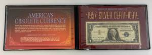 lot 49 image: Americas Obsolete Currency 1957 $1 Dollar Silver Certificate In Holder