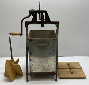 lot 104 image: Antique Metal Butter Churn