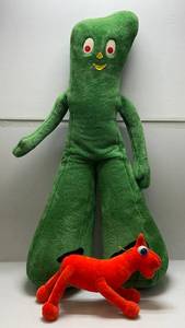 lot 108 image: Large 46 Gumby Plush Toy & Pokey 12 x 16 Plush Toy