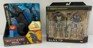 lot 143 image: Misc. Action Figures (NIB) Including TITAN TECH GODZILLA & HALO