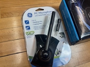 lot 16 image: EDISATA to USB 3 Adapter and General Electric PC Mircophone with Detachable Mic