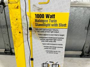 lot 45 image: Regent Work Light. 1000 Watt Halogen Twin Stand Light. New in Box