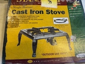 lot 78 image: Single Burner Cast Iron Stove and Propane Heater