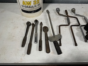 lot 68 image: 12 Drive Ratchets, Wrenches and Sockets with Bucket