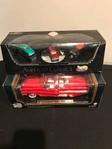 LOT OF 2 TOTAL DIE-CAST CARS 1 - 118 SCALE AND 1 3 CAR SET -  NEW IN BOX