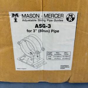 lot 172 image: NEW Open Box Mason Mercer ASG-3 Adjustable Sliding Pipe Guides 