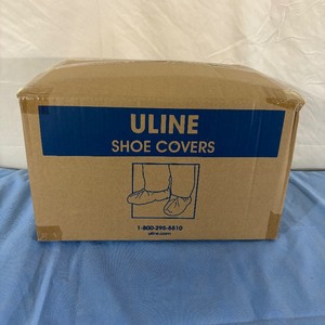 lot 6 image: 1 Case (150 pairs each) NEW Uline S-15370BLU Water Resistant Skid Resistant Shoe Covers - Size 12-16 Blue -&nbspMaintain footing on tile and slippery surfaces Great For Institutional Facilities