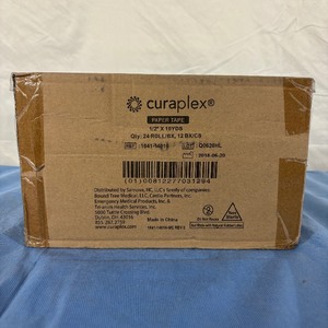 lot 45 image: 1 Case (12 boxes, 24 rolls each) NEW Curaplex 1841-14010 12 x 10 yds Latex-Free Water-Resistant Hypoallergenic Non-Woven Paper Tape -&nbspperfect for first aid and wound care treatment
