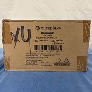 lot 46 image: 1 Case (12 boxes, 24 rolls each) NEW Curaplex 1841-14010 12 x 10 yds Latex-Free Water-Resistant Hypoallergenic Non-Woven Paper Tape -&nbspperfect for first aid and wound care treatment