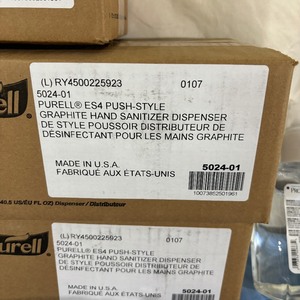lot 101 image: Lot of 5 Purell Dispensers with NEW Purell&nbspAdvanced Hand Sanitizer Foam&nbspContainers Expiration 1026 and NEW Provon Dispenser Foam Containers