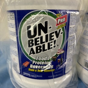 lot 105 image: MSRP $100  Lot of 3 NEW Unbelievable 1-Gallon Pro Foods Proteins Beverages Stain & Odor Remover