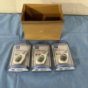 lot 108 image: MSRP $200  Lot of 3 NEW In Package Medline MDS9698L Professional Accuracy Digital Instant Read Temple Thermometers 