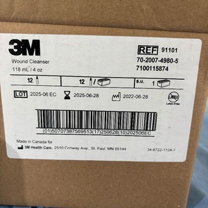 lot 123 image: MSRP $100  1 Case (12 each) NEW 3M 91101 4 oz. Latex-Free Wound Cleanser - Expiration 625