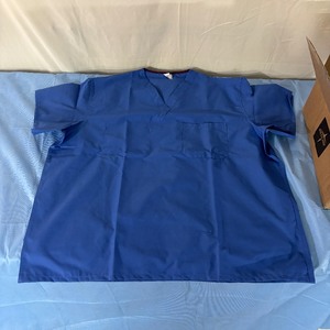 lot 130 image: MSRP $300  1 Case (12 each) NEW Medline M610NHTXXL-CM AngelStat Reversible V Neck Top Scrub Shirt With 1 Pocket - Size 2XL