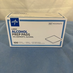 lot 135 image: Lot of 11 Boxes (100 per box) NEW Medline MDS090670 100-Pack Single-Use Sterile 2-Ply 70% Isopropyl Alcohol Prep Pads