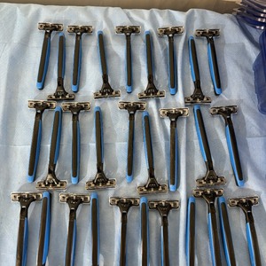 lot 159 image: Large Lot Of Razors & Medline Sealing Personal Belongings Cases With 3 Compartment tray