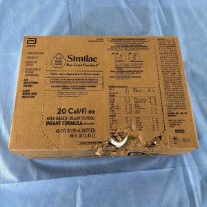 lot 170 image: MSRP $170  1 Case (48 each) NEW Abbott 2 fl oz. Similac Pro-Total Comfort Ready-To-Feed Milk-Based Infant Baby Formula with Iron - Expiration 1024 (dented box) 