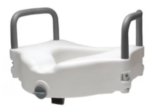 lot 70 image: MSRP $150  1 Case (2&nbspeach) NEW Lumex 6487RA Locking Raised Toilet Seat with Removable Arms