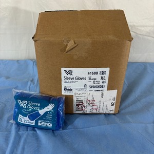 lot 177 image: 1 Case (50 pairs) NEW PolyCo 41680 1-Pair VR 15-mil Nitril Sleeve Gloves - Size XL