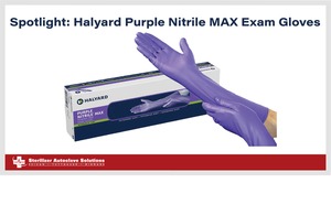 lot 27 image: MSRP $1000  1 Case (400&nbspeach) NEW Halyard 44993 1-Pair Purple Nitrile Max Powder-Free Exam Gloves - Size M Maximum coverage & protection -For high exposure to fluids or chemicals- Textured palm and fingertips Expiration 1022