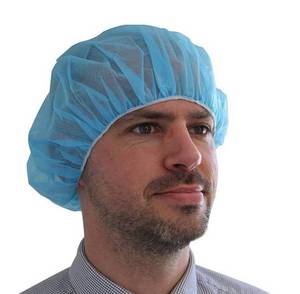 lot 74 image: MSRP $1600  16 Cases (750 each) NEW Cardinal Health 3274 24 Single-Use Non-Sterile Non-Woven Spunbond Polypropylene (Fluid Resistant) Comfort Bouffant Caps Hats - Size Large Blue 
