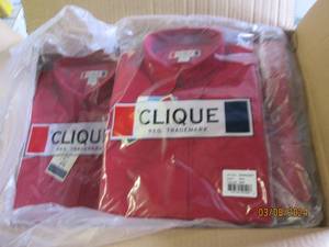 case of 20 clique medium red button up shirts new