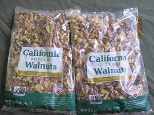 2 bags of california shelled walnuts 16 oz per bag