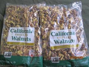 2 bags of california shelled walnuts 16 oz per bag