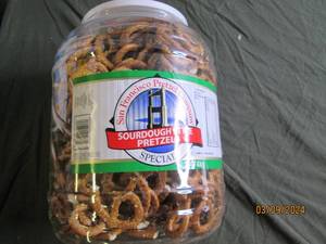 big plastic tub of sourdough pretzels best buy date of may 2024