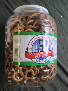 big plastic tub of sourdough pretzels best buy date of may 2024