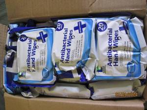 case of 30 antibacterial hand wipes...