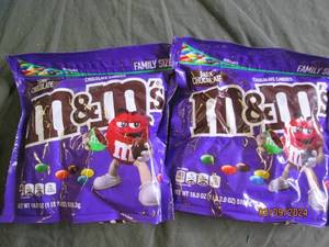 2 bags of m&ampms dark chocolate 1lb 2 oz bags best buy date of 12024