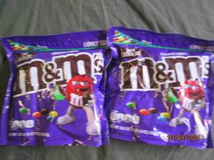 2 bags of m&ampms dark chocolate 1lb 2 oz bags best buy date of 12024