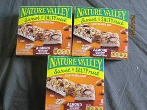 3 boxes of nature valley chewy granola bars almond 61.2 oz bars best buy date of feburary 2024
