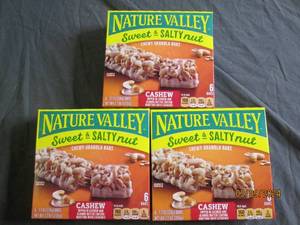 3 boxes of nature valley chewy granola bars cashew 61.2 oz bars best buy date of feb 2024