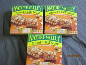 3 boxes of nature valley chewy granola bars peanut 61.2 oz bars per box best buy date of feb 2024
