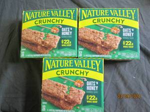 3 boxes of nature valley chewy granola bars oats and honey 61.2 oz bars per box best buy date of feb 2024