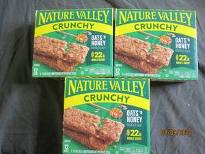 3 boxes of nature valley chewy granola bars oats and honey 61.2 oz bars per box best buy date of feb 2024