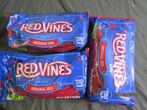 3 bags of red vines 1lb per bag past best buy date