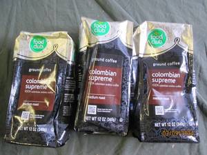 3 bags of food club colombian supreme medium raost coffee 12 oz bags best buy date of 92023